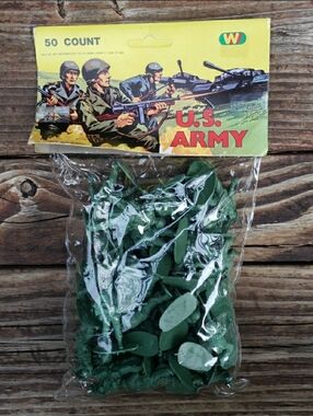 Vintage U.S. ARMY Green Army Men [50 Count] Made In Hong Kong